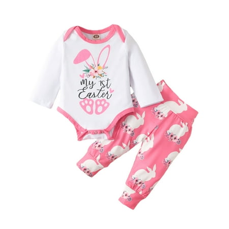 CenturyX Newborn Baby Boys Girls Easter Outfits Set Flower Rabbit Long Sleeve Romper Pants Clothes Pink 0-3 Months
CenturyX Newborn Baby Boys Girls Easter Outfits Set Flower Rabbit Long Sleeve Romper Pants Clothes Pink 0-3 Months