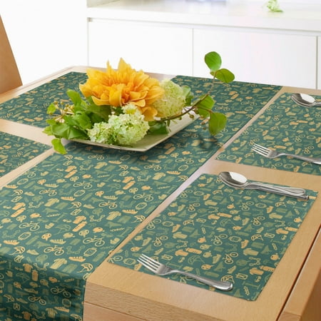 Biker Table Runner & Placemats Repetitive Pattern of Modern Bicycles Bike Related Elements and Objets Set for Dining Table Decor Placemat 4 pcs + Runner 14 x90 Teal and Pale Orange by Ambesonne
Biker Table Runner & Placemats Repetitive Pattern of Modern Bicycles Bike Related Elements and Objets Set for Dining Table Decor Placemat 4 pcs + Runner 14 x90 Teal and Pale Orange by Ambesonne
