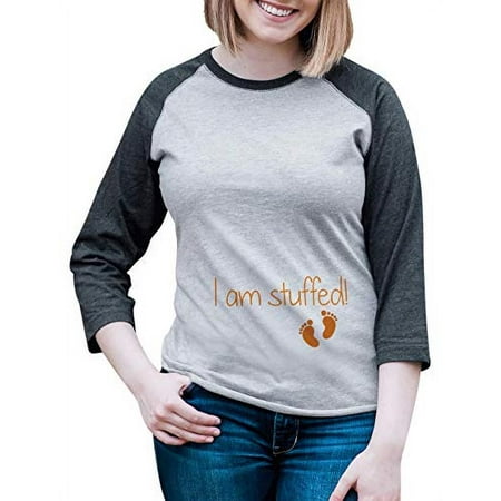 Custom Party Shop I m Stuffed Thanksgiving Pregnancy Announcement Grey
