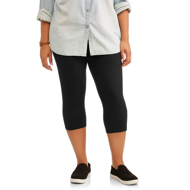 Terra & Sky Women's Plus Size Super Soft Essential Capri Legging