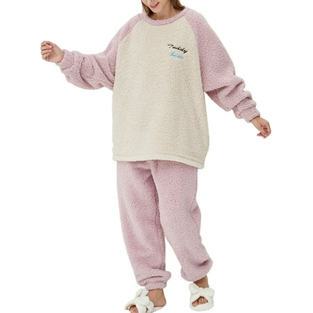 Inevnen Couple Two-Piece Pajamas Set Long Sleeve Roundneck Men Women Plush Tops Pants 2pcs Suit
Inevnen Couple Two-Piece Pajamas Set Long Sleeve Roundneck Men Women Plush Tops Pants 2pcs Suit