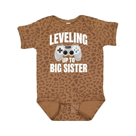 Inktastic Leveling Up to Big Sister Gift Baby Girl Bodysuit