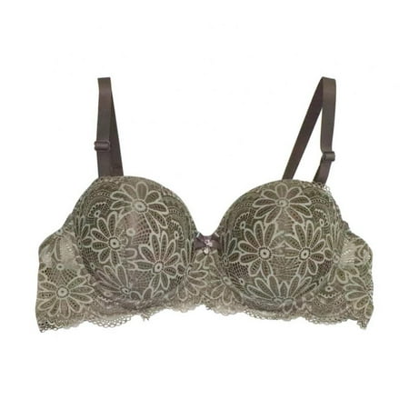 Xmarks Women s Sexy Lace Unlined Underwire Bra Gray 85BC