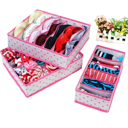 Xinwanna 3Pcs 6/7/20 Compartment Underwear Bra Socks Storage Box Drawer Organizer Case (Rose Red)
Xinwanna 3Pcs 6/7/20 Compartment Underwear Bra Socks Storage Box Drawer Organizer Case (Rose Red)