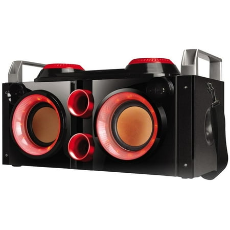Qfx Pbx-505200bt Speaker System - 50 W Rms - Portable - Battery Rechargeable - Wireless Speaker (s) - Red - Sd - Bluetooth - Usb - No - Wireless Audio Stream, Disco Light, Led Lights, (pbx-505200btred)