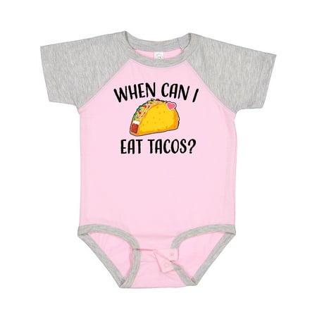 Inktastic When Can I Eat Tacos Baby Gift Baby Boy or Baby Girl Bodysuit