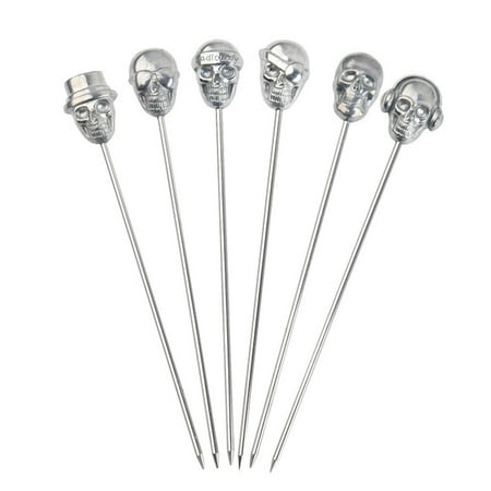 NUOLUX 6pcs Stainless Steel Skull Head Cocktail Picks Creative Fruit Picks (Silver)
NUOLUX 6pcs Stainless Steel Skull Head Cocktail Picks Creative Fruit Picks (Silver)