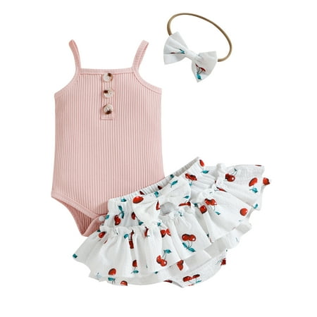 Calsunbaby Newborn Baby Girls 3pcs Summer Outfits Set Romper Fruit Print Skirt Shorts Clothes Pink Cherries 6-9 Months
Calsunbaby Newborn Baby Girls 3pcs Summer Outfits Set Romper Fruit Print Skirt Shorts Clothes Pink Cherries 6-9 Months