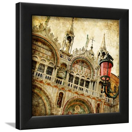 San Marco Square -Artwork In Painting Style Framed Print Wall Art By Maugli-l