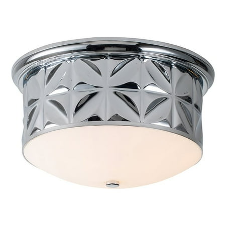 Lucas McKearn Epsilon 17 3-light Metal Flush Mount in Polished Chrome