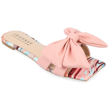 Journee Collection Womens Kealla Tru Comfort Foam Slip On Slide Flat Sandals