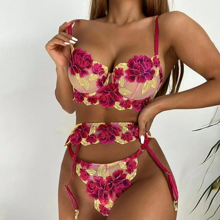UoCefik Lingerie Set for Women Floral Sexy Lace 3 Piece Embroidery Bodysuit Lingerie with Garter Yellow XL
UoCefik Lingerie Set for Women Floral Sexy Lace 3 Piece Embroidery Bodysuit Lingerie with Garter Yellow XL