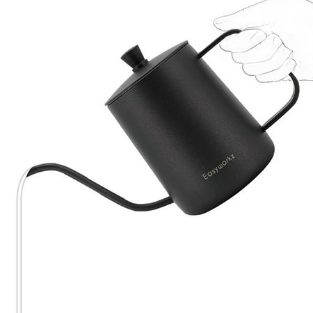Easyworkz Gage Gooseneck Pour Over Coffee Kettle 20 oz Stainless Steel Hand Drip Coffee Pot Black
Easyworkz Gage Gooseneck Pour Over Coffee Kettle 20 oz Stainless Steel Hand Drip Coffee Pot Black