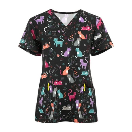 Ozmmyan Womens Tops Scrubs for Women Short Sleeve V-neck Scrubs Tops Working Uniform Printed with Two Pockets Blouse Nursing Uniform Saving Clearance
Ozmmyan Womens Tops Scrubs for Women Short Sleeve V-neck Scrubs Tops Working Uniform Printed with Two Pockets Blouse Nursing Uniform Saving Clearance
