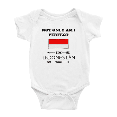 Not Only Am I Perfect I m Indonesian Too! Baby Bodysuits Newborn Clothes (White 12-18 Months)
Not Only Am I Perfect I m Indonesian Too! Baby Bodysuits Newborn Clothes (White 12-18 Months)