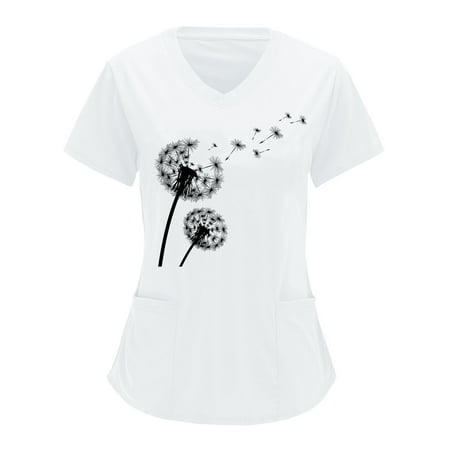 Women Scrubs Top Working Uniform Nurses Clothing Workwear Printed Short Sleeve V-Neck Solid Color Shirts T-Shirts Tops With Pockets Top Vacation Clothes
Women Scrubs Top Working Uniform Nurses Clothing Workwear Printed Short Sleeve V-Neck Solid Color Shirts T-Shirts Tops With Pockets Top Vacation Clothes