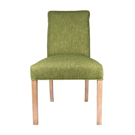 Sole Designs SL3007 Key Largo 2-piece Spring Seating Double Dow Roll-back Upholstered Dining Chairs with White Wash Legs Set Green