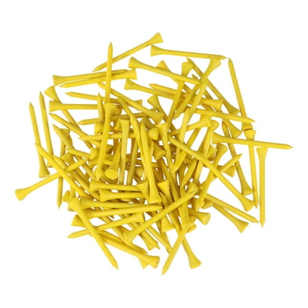 100pcs 7cm Length Yards Wooden Tees for Outdoor Sports (Yellow)