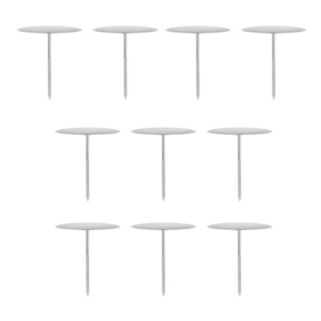 10pcs Stainless Steel Pastry Sticks Useful Flower Nails Cake Decorations (Silver)
