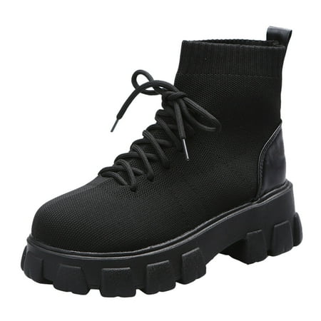 Fashion Women s Shoes Breathable High Heels Thick-soled Retro Zipper Short Boots Women s Boots with Heels Heeled Boots Size 11 Women
