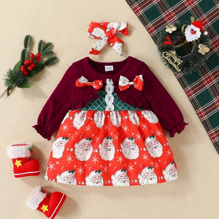 PEONAVET Christmas Girls Dresses Girls Dress Christmas Autumn Winter Baby Girl Bow Knot Long Sleeve Santa Claus Dress Fake Two Pieces + Headband Skirt
PEONAVET Christmas Girls Dresses Girls Dress Christmas Autumn Winter Baby Girl Bow Knot Long Sleeve Santa Claus Dress Fake Two Pieces + Headband Skirt