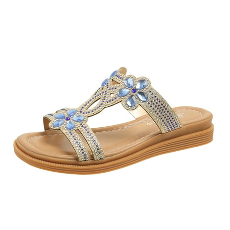 Ediodpoh Women s Summer Fashion Bohemian Cool Slippers Open Toe Flat Bottom Leisure Beach Slippers Women s Slippers Blue 7
Ediodpoh Women s Summer Fashion Bohemian Cool Slippers Open Toe Flat Bottom Leisure Beach Slippers Women s Slippers Blue 7
