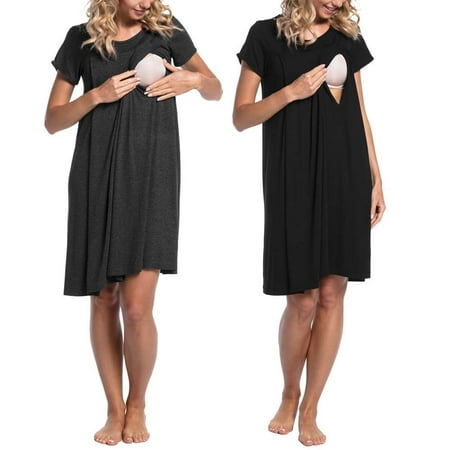 Women s Nursing/Delivery/Labor/Hospital Nightdress Short Sleeve Maternity Nightgown with Button 1-Pack
Women s Nursing/Delivery/Labor/Hospital Nightdress Short Sleeve Maternity Nightgown with Button 1-Pack