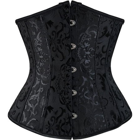 QWZNDZGR Women s 9427 Lace Up Boned Underbust Waist Trainer Corset