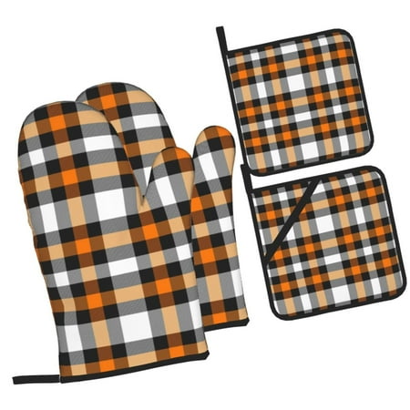 Haiem Orange Plaid Print Extra Long Oven Mitts and Pot Holders 4pc Sets: Heat Resistant Silicone Oven Mittens with Mini Oven Gloves and Hot Pads Potholders
Haiem Orange Plaid Print Extra Long Oven Mitts and Pot Holders 4pc Sets: Heat Resistant Silicone Oven Mittens with Mini Oven Gloves and Hot Pads Potholders