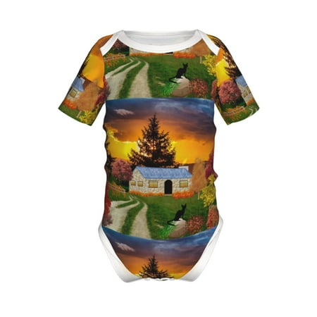 Junzan Fall Village Scenery Print Short-Sleeve Baby Climbing Clothes Bodysuits for Infant One-Piece for Baby Boys & Girls Baby Clothes Baby Romper with Snap Closure-3 Months
Junzan Fall Village Scenery Print Short-Sleeve Baby Climbing Clothes Bodysuits for Infant One-Piece for Baby Boys & Girls Baby Clothes Baby Romper with Snap Closure-3 Months
