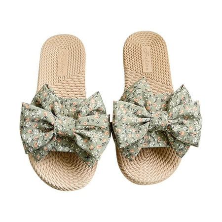 Bow Slides for Women Bohemian Beach Sandals Open Toe Espadrille Flats Slip On Casual Slippers for Indoor & Outdoor
Bow Slides for Women Bohemian Beach Sandals Open Toe Espadrille Flats Slip On Casual Slippers for Indoor & Outdoor