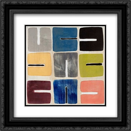 Magnetic II 2x Matted 20x20 Black Ornate Framed Art Print by Fuchs, Jodi