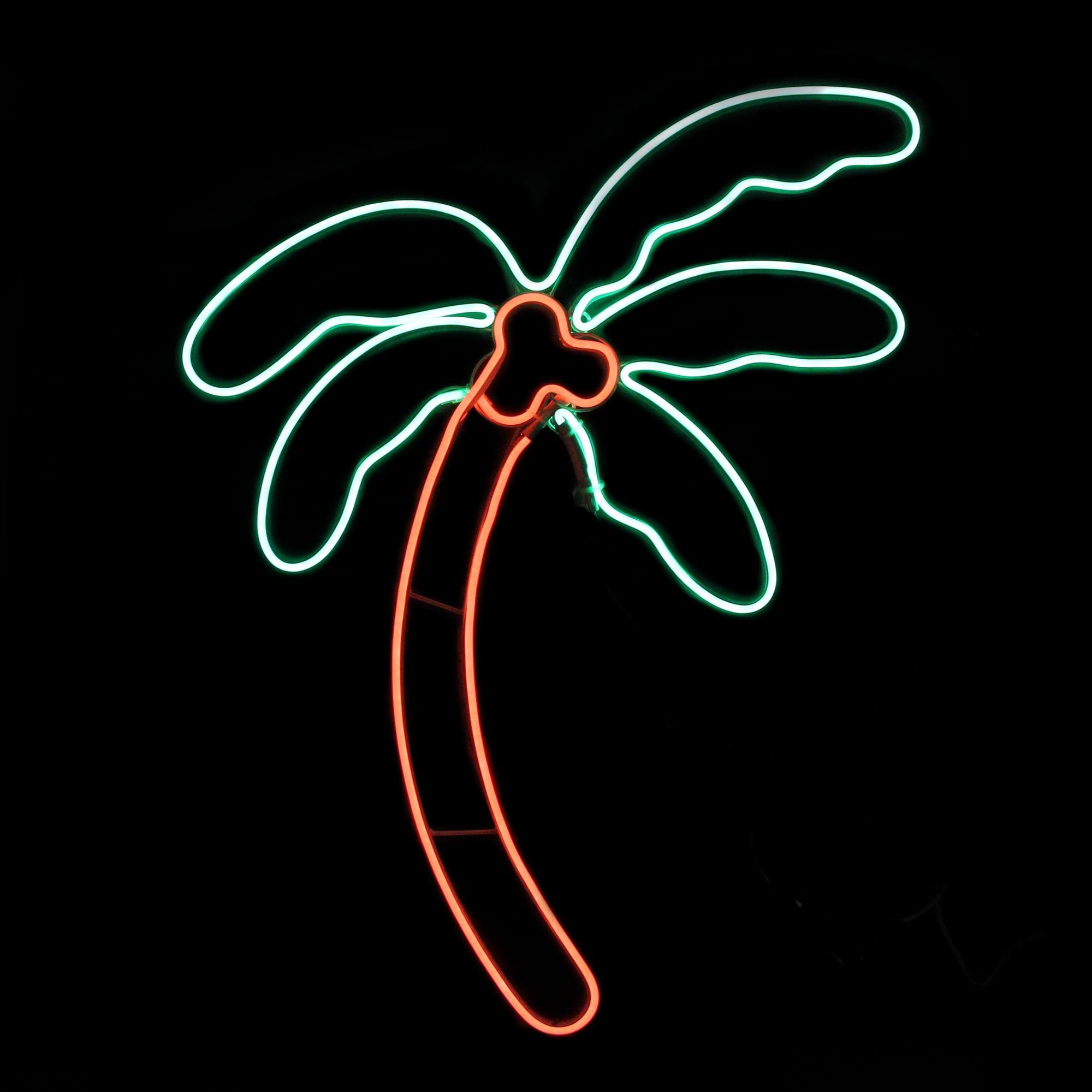 Neon Style Led Lighted Coconut Palm Tree Window Silhouette