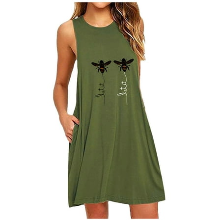Womens Summer Fall Sleeveless Dress A Line Casual Tunic Crewneck Midi Graphic Dress Nightgowns for Women E4
Womens Summer Fall Sleeveless Dress A Line Casual Tunic Crewneck Midi Graphic Dress Nightgowns for Women E4
