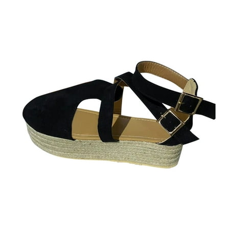 iOPQO Women s sandals Women s Casual Solid Color Slope Heel Side Hollow Buckle Fashion Sandals Casual Solid Color Wedge Black 37
iOPQO Women s sandals Women s Casual Solid Color Slope Heel Side Hollow Buckle Fashion Sandals Casual Solid Color Wedge Black 37