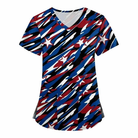 QAZXD Womens Summer Independence Day Scrub Tops V-Neck Short Sleeve Graphic Prints Shirts Blouse Black 4XL
QAZXD Womens Summer Independence Day Scrub Tops V-Neck Short Sleeve Graphic Prints Shirts Blouse Black 4XL