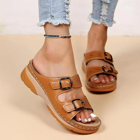 Women Sandals Clearance 2023! Pejock Women s Platform Wedge Sandals with Arch Support Vacation Comfortable Belt Buckle Wedge Beach Sandals Summer Athletic Outdoor Beach Sandals
Women Sandals Clearance 2023! Pejock Women s Platform Wedge Sandals with Arch Support Vacation Comfortable Belt Buckle Wedge Beach Sandals Summer Athletic Outdoor Beach Sandals