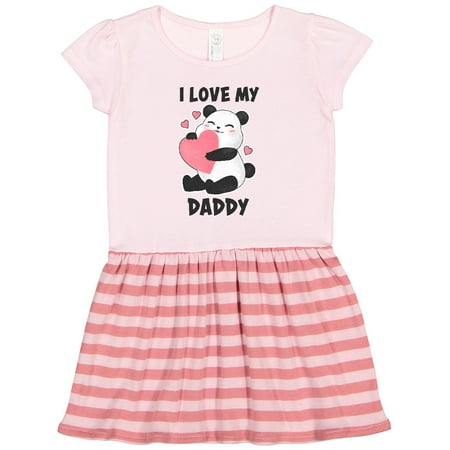 Inktastic I Love My Daddy with Panda Illustration Gift Toddler Girl Dress