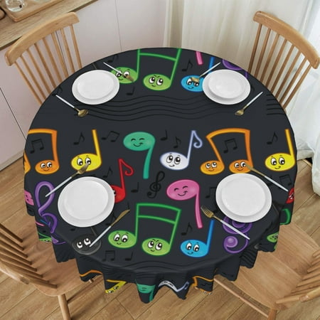 Tablecloth Music Notes Table Cloth For Circular Tables Waterproof Resistant Picnic Table Covers For Kitchen Dining/Party
Tablecloth Music Notes Table Cloth For Circular Tables Waterproof Resistant Picnic Table Covers For Kitchen Dining/Party