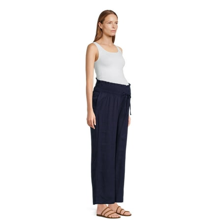 Destination Maternity Women s Maternity Smocked Linen Pants Sizes S-2XL