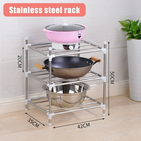 Three-layer Kitchen Storage Rack Stainless Steel Pot Holder Shelf Kitchenware Pan Cover Corner
Three-layer Kitchen Storage Rack Stainless Steel Pot Holder Shelf Kitchenware Pan Cover Corner