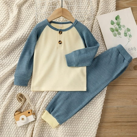 CHGBMOK Clearance Children Baby Girls Boys Contrast Color Waff Plaid Clothes Set Long Sleeve O-Neck T-Shirt Buttons Elastic Waist Trousers
CHGBMOK Clearance Children Baby Girls Boys Contrast Color Waff Plaid Clothes Set Long Sleeve O-Neck T-Shirt Buttons Elastic Waist Trousers