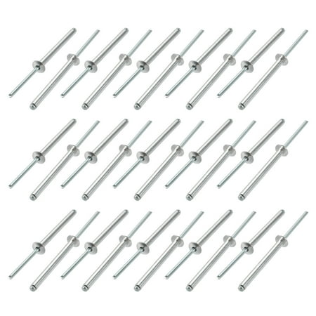 Tasharina 30 Pcs 4mm x 40mm Aluminum/Steel Open End Blind Rivets