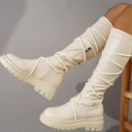 NEGJ Women Mid Calf Boots Autumn And Winter Fashion And Comfortable Round Toe Solid Color Thick Bottom Warm Lace Up
NEGJ Women Mid Calf Boots Autumn And Winter Fashion And Comfortable Round Toe Solid Color Thick Bottom Warm Lace Up
