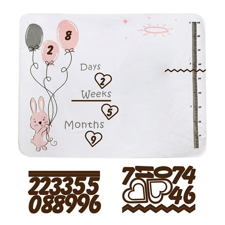 Baby Monthly Mileston Blanket Thick Flannel Fleece Photograph Prop