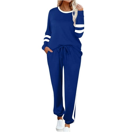 Dadaria 2 Piece Outfits for Women Pants Sets Going Out Suit Two Piece Drawstring Long Pants O Neck Pullover Long Sleeve Patchwork Sets Blue XL Female
Dadaria 2 Piece Outfits for Women Pants Sets Going Out Suit Two Piece Drawstring Long Pants O Neck Pullover Long Sleeve Patchwork Sets Blue XL Female