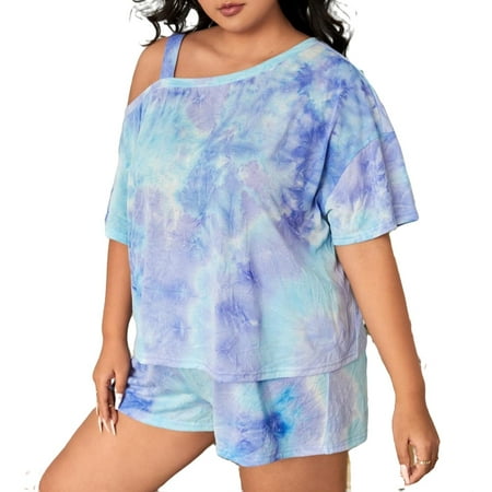 Casual Tie Dye Asymmetrical Neck Short Sets Short Sleeve Multicolor Plus Size Pajama Sets (Women s)
Casual Tie Dye Asymmetrical Neck Short Sets Short Sleeve Multicolor Plus Size Pajama Sets (Women s)