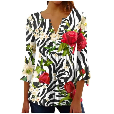Oalirro Buttoned Tunic Tops for Women Blouses for Women Plus Size Women s Casual Trumpet 3/4 Sleeve Printed Buttoned Basic Ruched Corset Tunic Tops Pleated T-shirts Blouses Black
Oalirro Buttoned Tunic Tops for Women Blouses for Women Plus Size Women s Casual Trumpet 3/4 Sleeve Printed Buttoned Basic Ruched Corset Tunic Tops Pleated T-shirts Blouses Black
