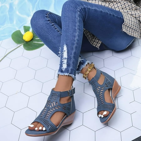 Homadles Womens Gladiator Low Block Heel Sandals- High Heel Buckle New Wedges Shoes Blue Size 5
Homadles Womens Gladiator Low Block Heel Sandals- High Heel Buckle New Wedges Shoes Blue Size 5