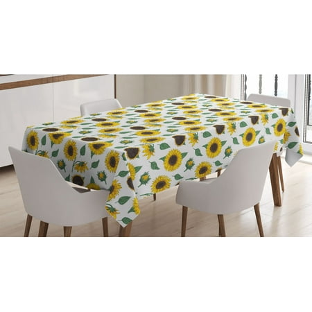 Sunflower Tablecloth Agricultural Pattern Botanical Inspiration Hand-drawn Flowers Rectangle Satin Table Cover Accent for Dining Room and Kitchen 60 X 84 Reseda Green Dark Brown by Ambesonne
Sunflower Tablecloth Agricultural Pattern Botanical Inspiration Hand-drawn Flowers Rectangle Satin Table Cover Accent for Dining Room and Kitchen 60 X 84 Reseda Green Dark Brown by Ambesonne